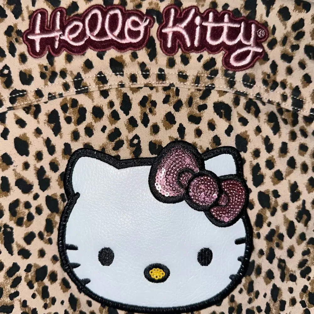 365 Kids Garanimals Hello Kitty Cheetah Animal Print Denim Jacket Size 6